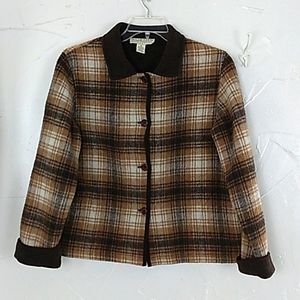 Vintage Wool‎ Blend Jacket Size Medium Dark Academia Cabin Girl